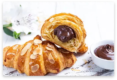 Classic croissant with rich chocolate filling